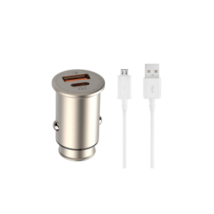شارژر فندکی الدینیو مدل C506Q به همراه کابل MicroUSB