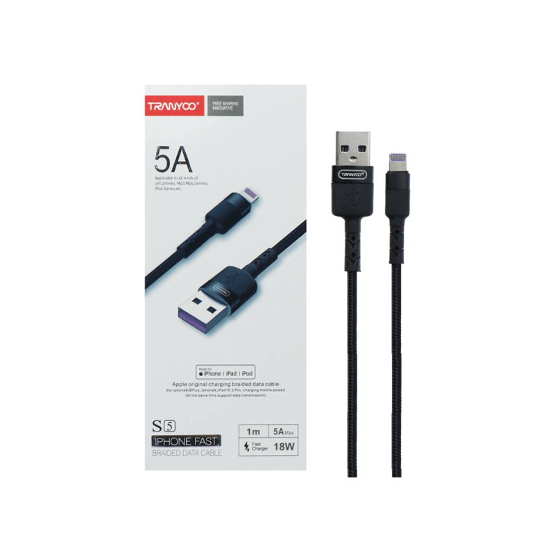 کابل شارژ USB به لایتنینگ ترانیو مدل S5