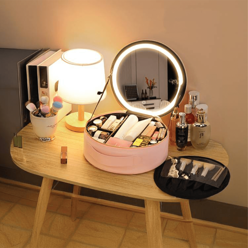 کیف لوازم آرایش با آینه چراغ دار گرین لاین مدل Makeup Organizer Pro