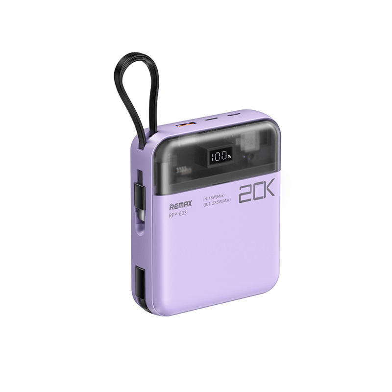 پاور بانک ریمکس مدل RPP-603 با ظرفیت 20000 میلی آمپر ساعت