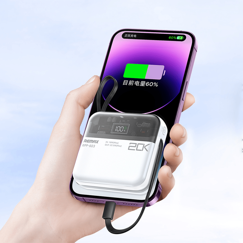 پاور بانک ریمکس مدل RPP-603 با ظرفیت 20000 میلی آمپر ساعت