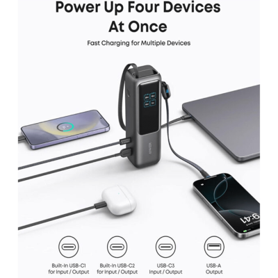 پاور بانک انکر مدل High-Power Multi-Device A1695 با ظرفیت 25000 میلی آمپر ساعت