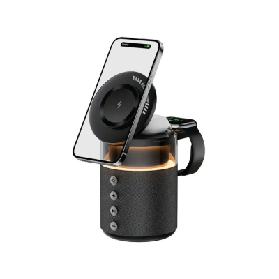شارژر وایرلس و اسپیکر گرین لاین مدل 5 in 1 Wireless Charger