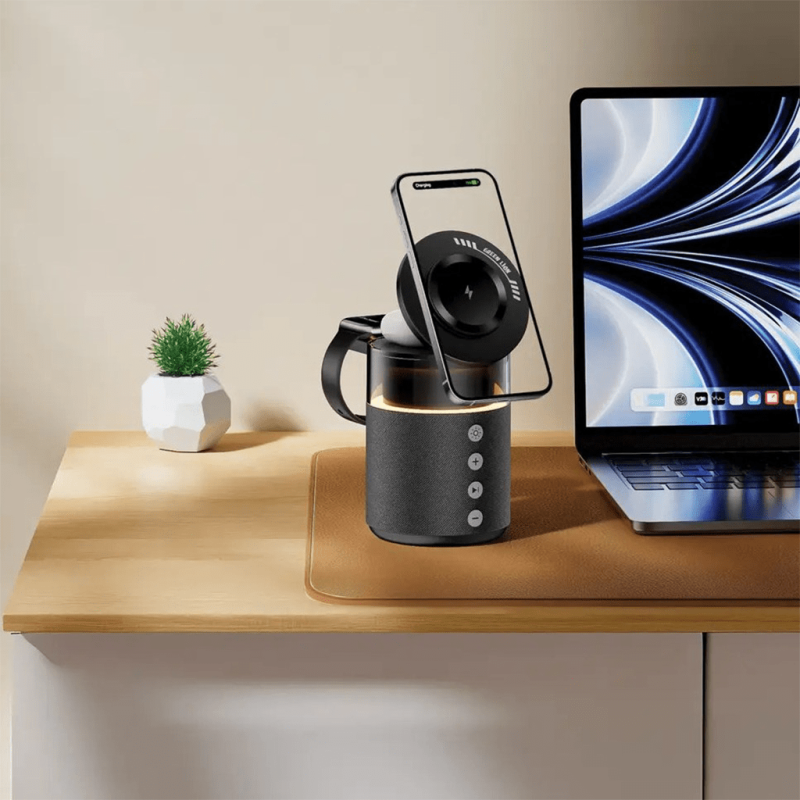 شارژر وایرلس و اسپیکر گرین لاین مدل 5 in 1 Wireless Charger