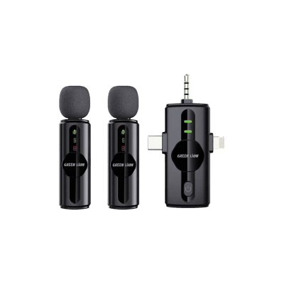 میکروفن یقه ای گرین لاین مدل 3in1 Wireless Microphone GM-80X به همراه کاور