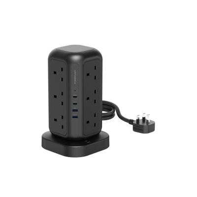 چند راهی و شارژر پاورولوجی مدل 12 AC Sockets GaN Tower Hub PWCUQC025