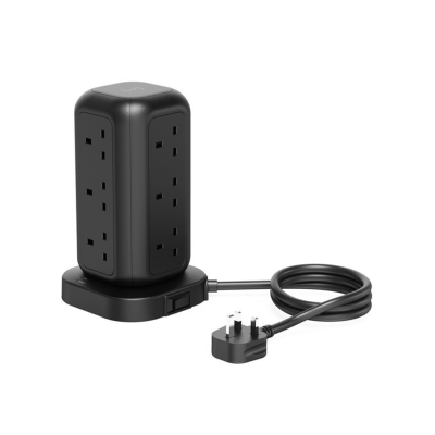 چند راهی و شارژر پاورولوجی مدل 12 AC Sockets GaN Tower Hub PWCUQC025